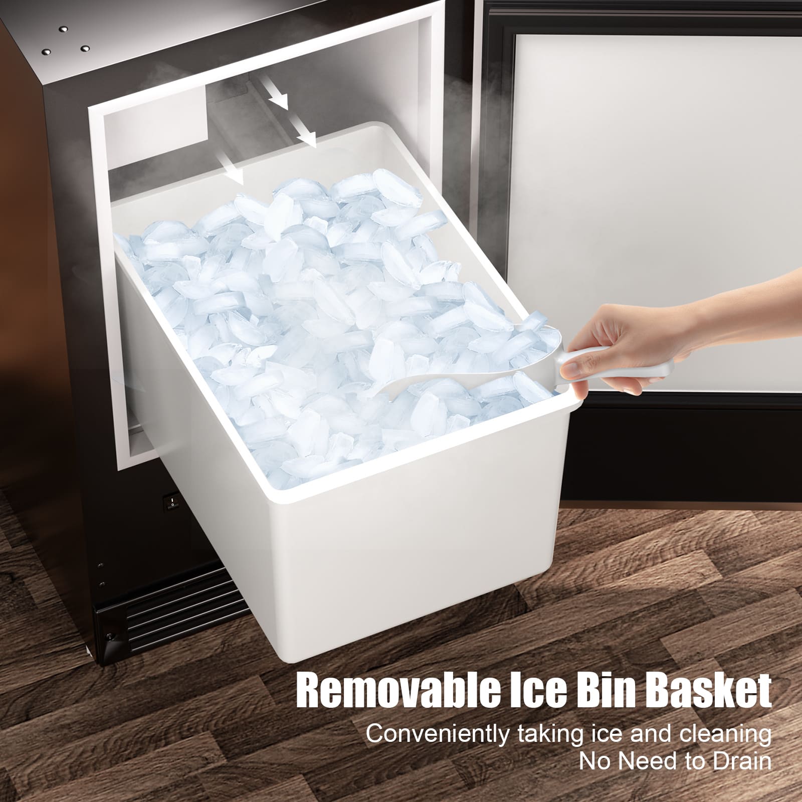 COTLIN 15" 22LBS/24H Undercounter Stainless Steel Crescent Ice Maker I